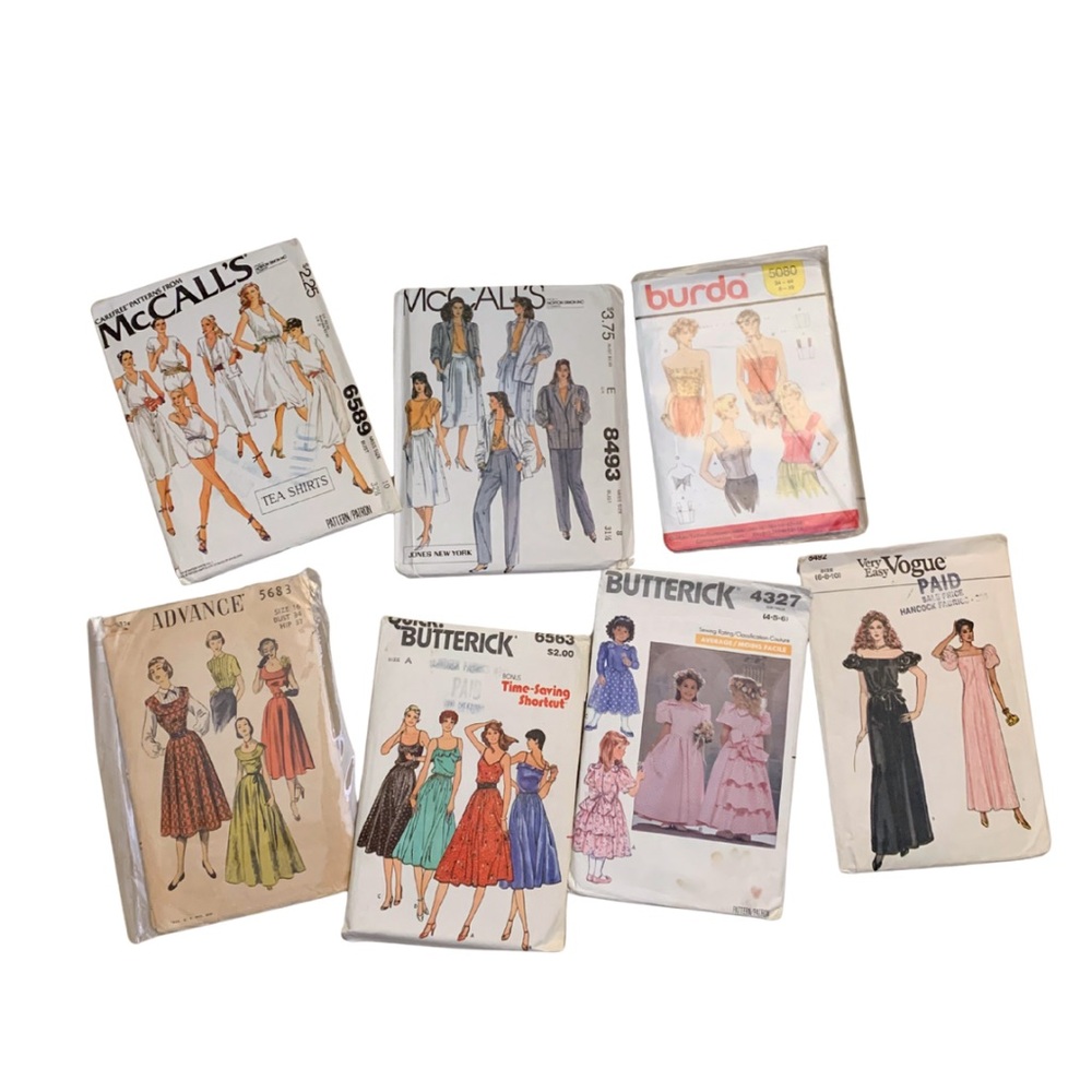 2/$30 Vintage Sewing Pattern Collection Set of 7 Adults Kids McCall’s 80s 90s